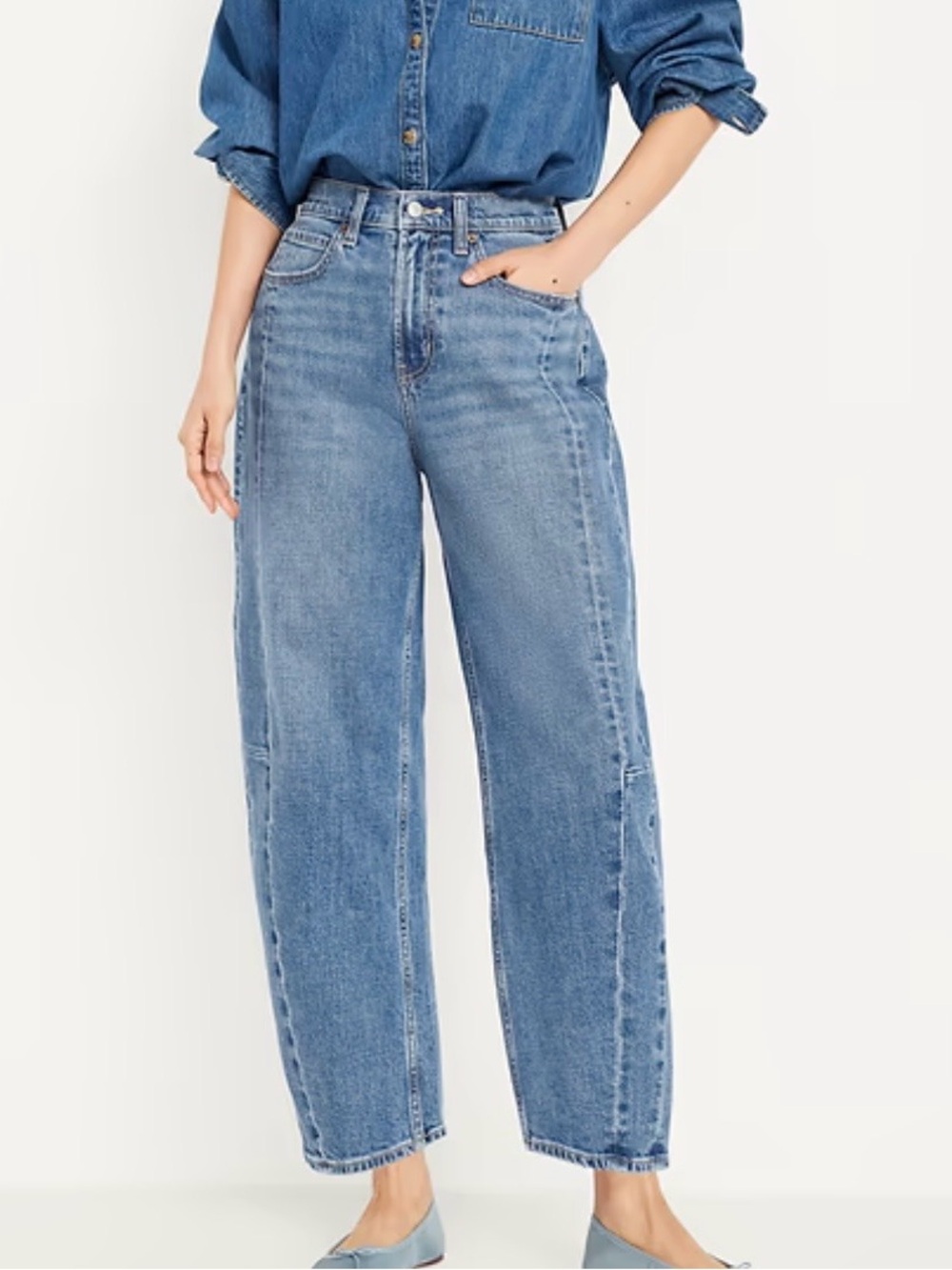 NWT Old Navy High Rise Barrel Ankle Jeans 10